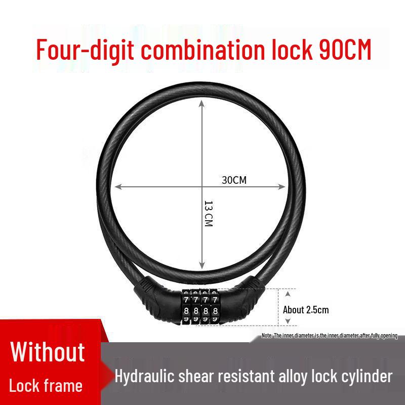 Waterproof Anti-theft Steel Cable Lock for Motorcycles, E-Bikes, and Helmets