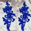 Lace Applique Sew on Patch Fabric 1Pair Embroidery Flower Exquisite Trim Patches Crafts Stickers Bag Gown Decoration Wholesale