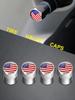 For Ford GMC Chevrolet 4PCS US Flag Car Wheel Air Cover Dust Proof For Chevy Cadillac Buick Car Air Valve Stem Caps