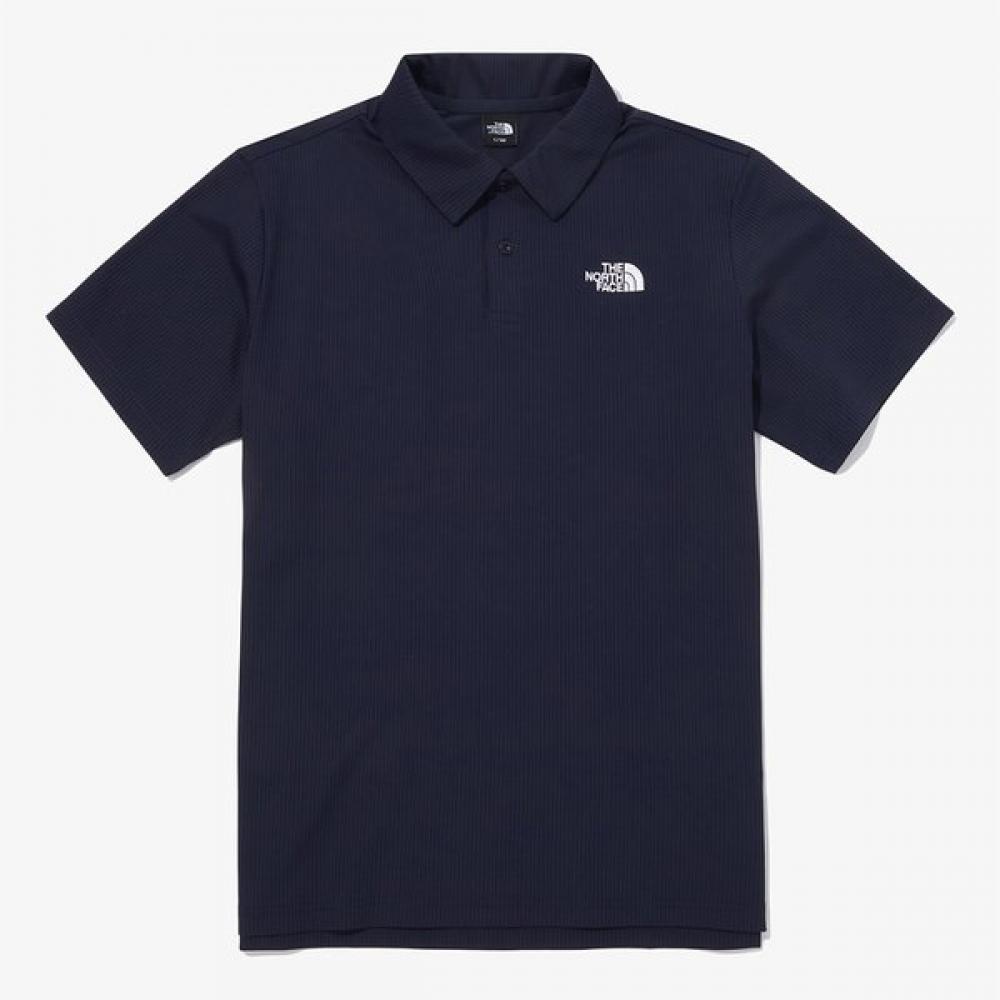 The North Face Men S Ice Field Short Sleeve Polo Nt7pq06b NAVY/100