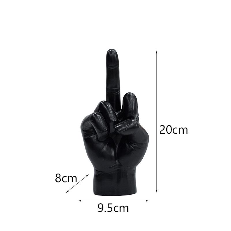 American Middle Finger Gesture Resin Sculpture for Creative Home Decor