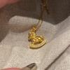24K real gold electroplated zircon pony pendant necklace collarbone chain natal year versatile necklace women