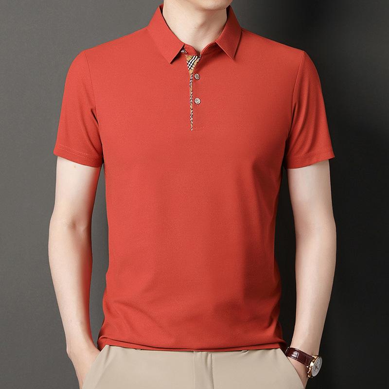 Summer New Style Waffle Breathable Short-sleeved T-shirt Loose Large Size Men's Thin Lapel T-shirt Bottoming Shirt