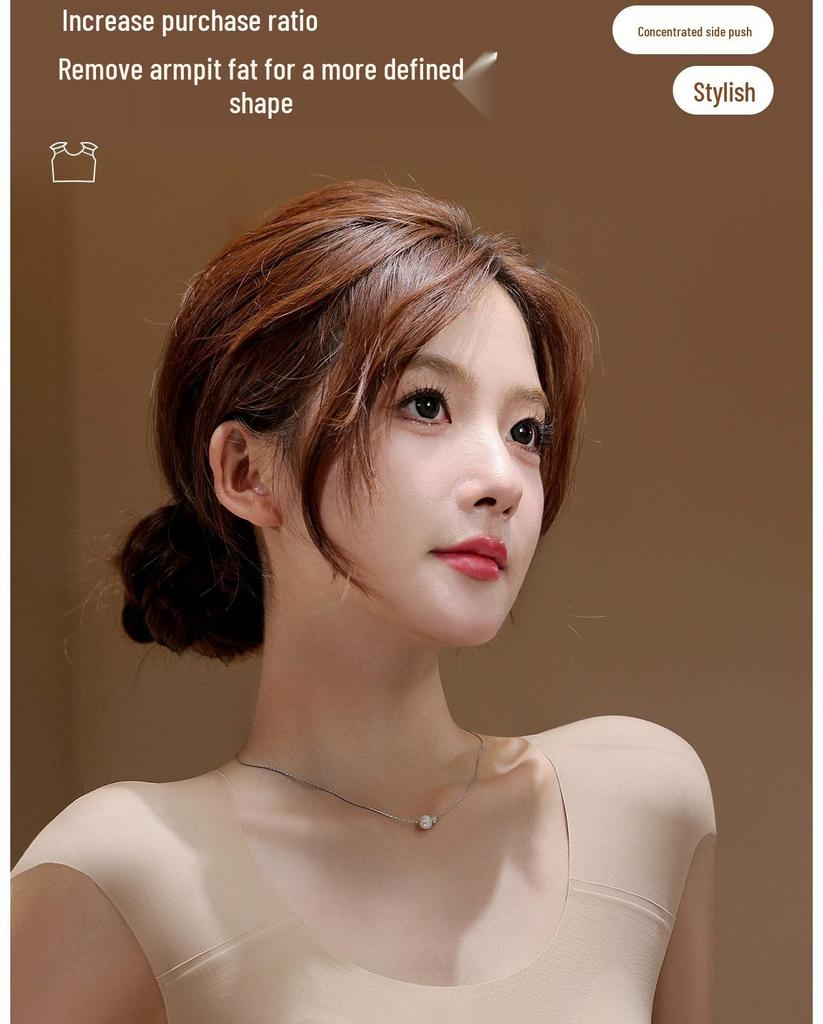 Biustonosz z niewidocznymi poduszkami na ramionach w kształcie kąta prostego: Bezszwowy pas piersiowy dla kobiet, zmniejszający widoczność dużych piersi