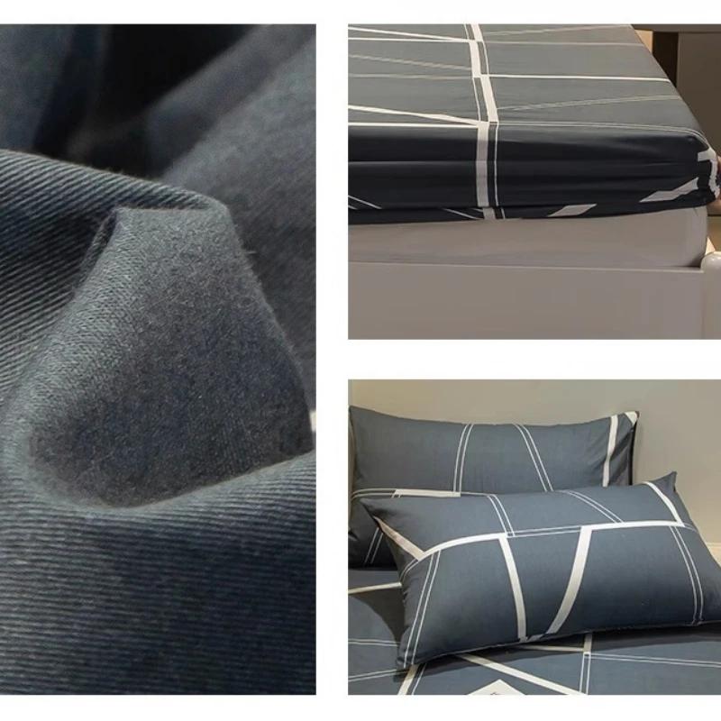 Single Double Queen King Cotton Printing Fitted Bed Sheets for Home Bed Dustproof Protective Case Bed Mattress Cover