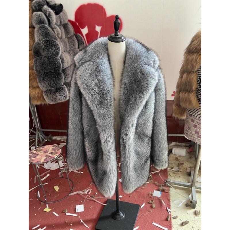 

TK зимняя шуба из искусственного меха женская одежда 1200г теплая плюшевая шуба S