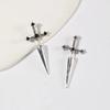Fashion Punk Jewelry Cool Sword Gothic Kinitial Piercing Earrings for Women Men Gothic Crystal Ear Jacket Dagger Studs Earring