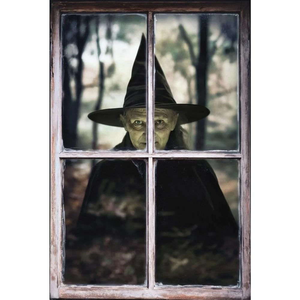 Dark Vintage Witch Halloween Posters Haunted House Pumpkin Girl Creepy Mansion Canvas Painting Wall Art Pictures Home Room Decor