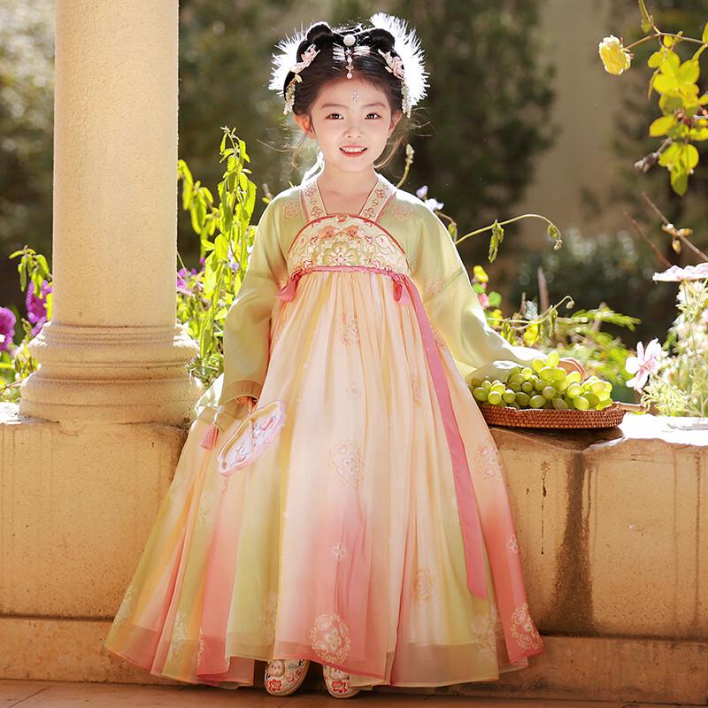 Anneyol Girls' Summer Chinese Style Hanfu Princess Dress