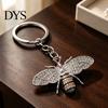 Fashion Purse Decoration Rhinestone Bee Keychain for Women, Bing Alloy Car Decorative Backpack Accessory Key Ring, Accessories Handbags Backpacks