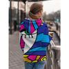 Fashionable Women's Loose Casual Street Style Hooded Sweatshirt