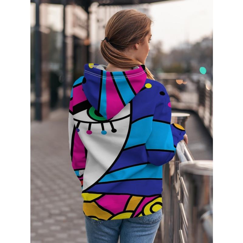 Fashionable Women's Loose Casual Street Style Hooded Sweatshirt