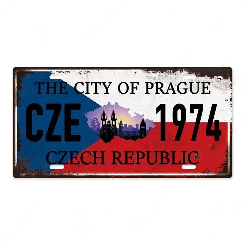 Retro Car 2D Metal Sign, Aluminum Wall Decor 15x30cm