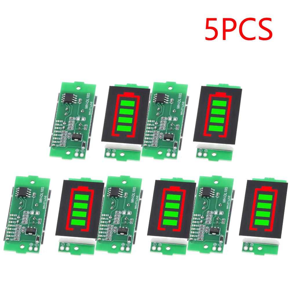 1/2/3/4/6/7/8S Lithium Battery Capacity Indicator Module LED Display Li-ion Battery Capacity Display Module 4 Sections 3-34V 5mA