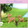 Adorable Resin Deer Figurine Miniature Moss Snow Scene Diy Christmas Decor