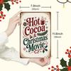 1pc Putuo Decor Vintage Metal Tin Sign - Hot Cocoa & Christmas Movies Retro Wall Decor - Heavy-Duty Metal Holiday Decoration - R