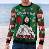 Spring And Autumn Jesus Christmas T Shirt Kids Boy Print Streetwear Men's Outdoor Pullover Long Sleeve Top Clothes