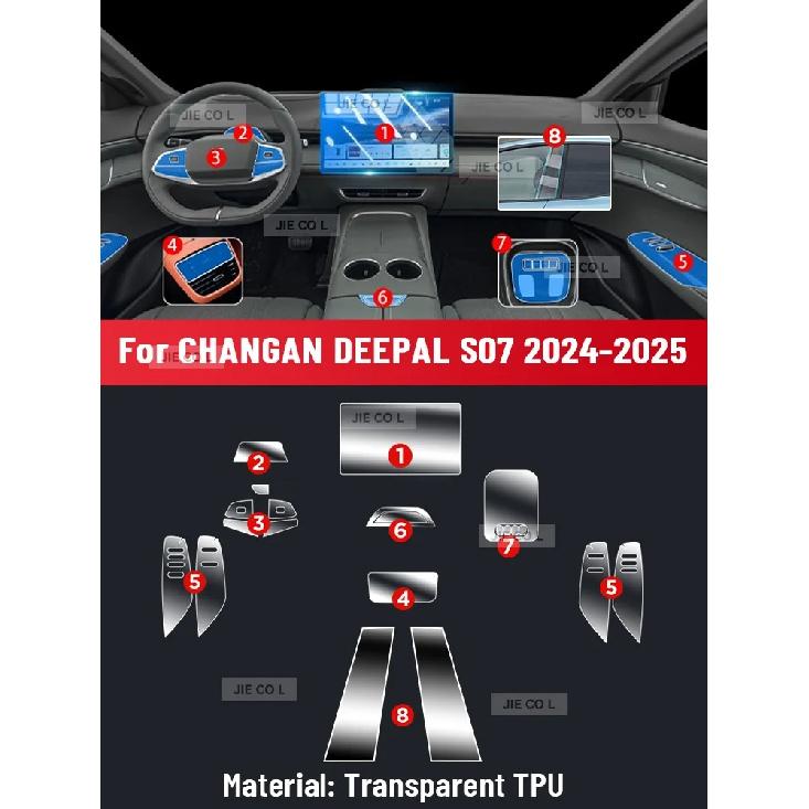 Auto Central Control Screen TPU Navigation Anti Scratch interior Protection Film GPS Navigation For CHANGAN DEEPAL S07 2024 2025