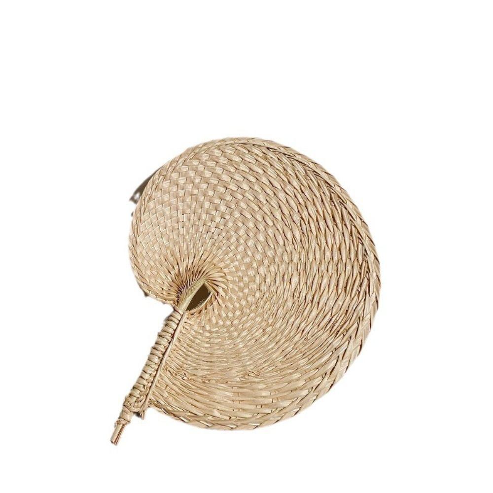 Portable Handmade Woven Straw Fans Anti-Mosquito Decorative Handheld Fans Cattail Fan  Photo Prop