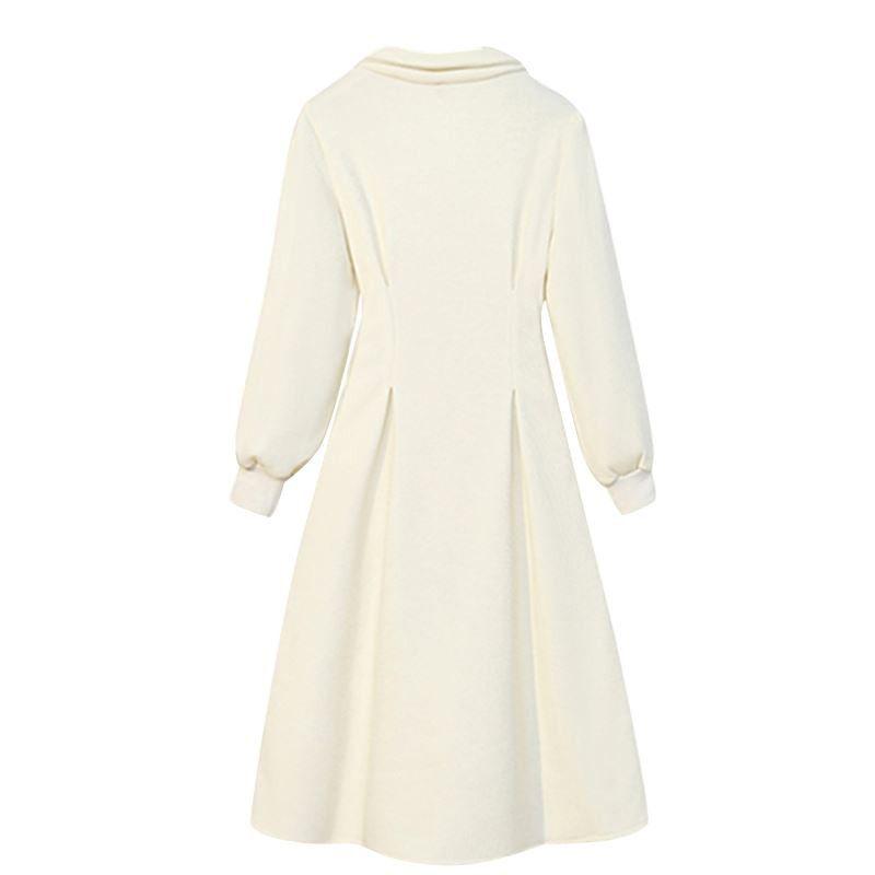 Women's Plus Size Waist-Slimming Waffle Dress, Long Sleeve for Autumn/Winter