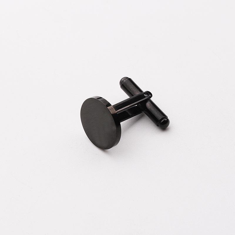 Polierte Titanstahl Runde Herrenmanschettenknöpfe – High-End Französischer Trend