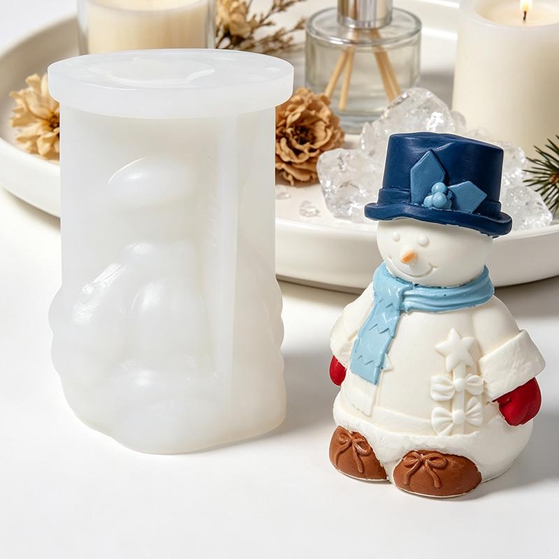 Xiaomi Christmas Snowman Santa Claus Silicone Candle Mold Soap Aromatherapy Wax Gypsum Craft Resin Mold Christmas Gift Party Decor450000