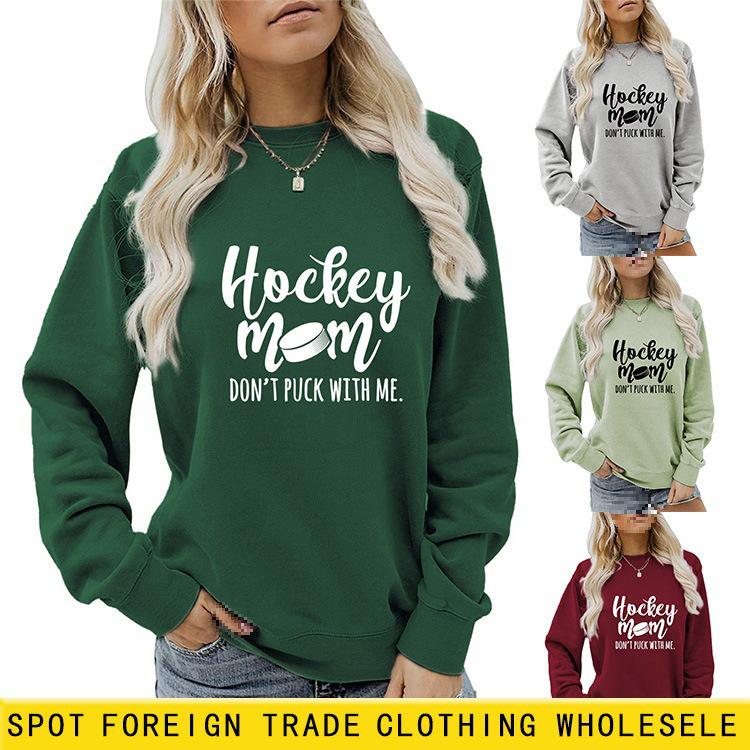 Hockey Mom Don't Puck Round Neck European-American Women's Long-Sleeve Shirt