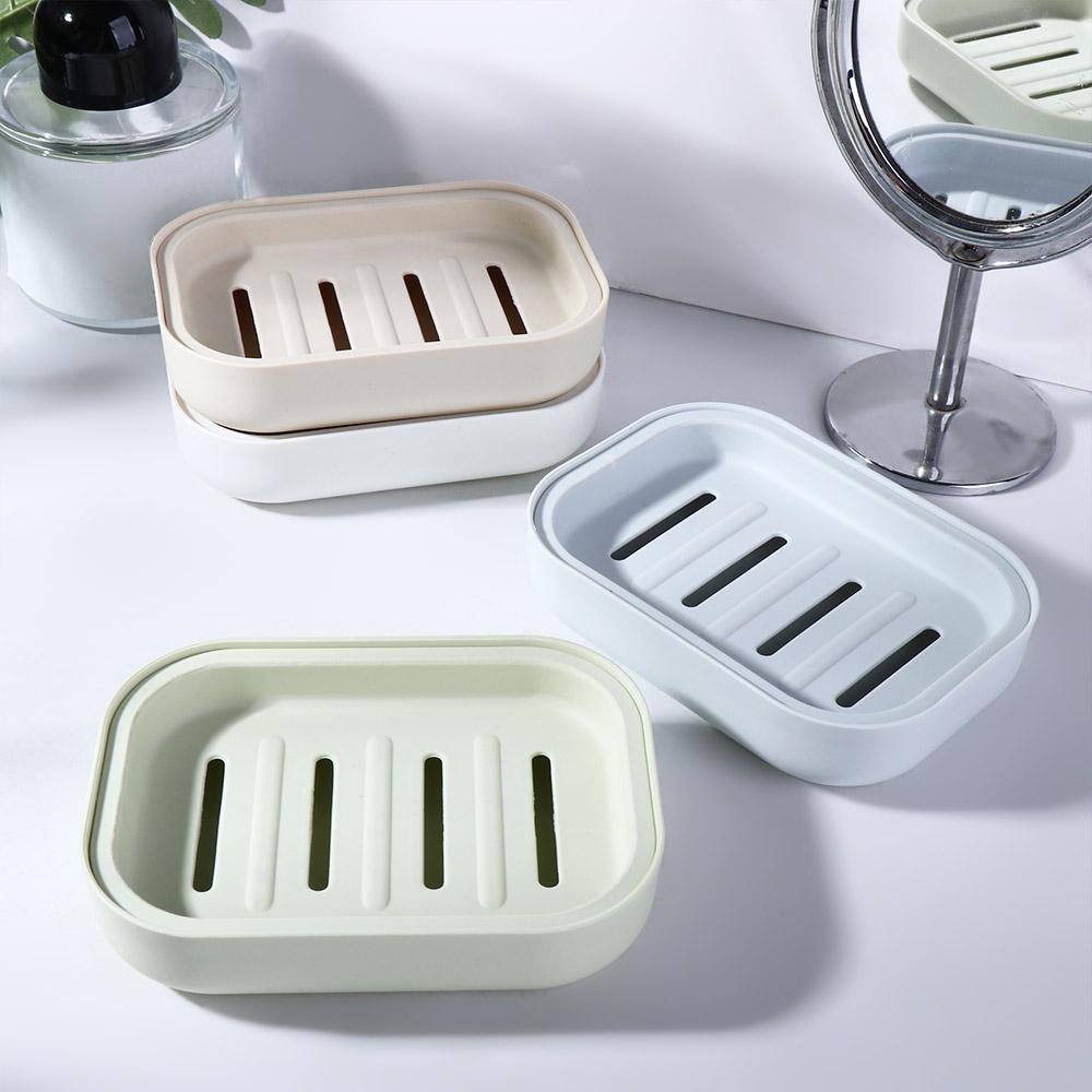 Sponge Tray Kitchen Travel Hiking Double Storage Holder Drain Rack Soap Dish Soap Box Soap Case