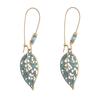 Eco-Chic Green Leaf Retro Earrings