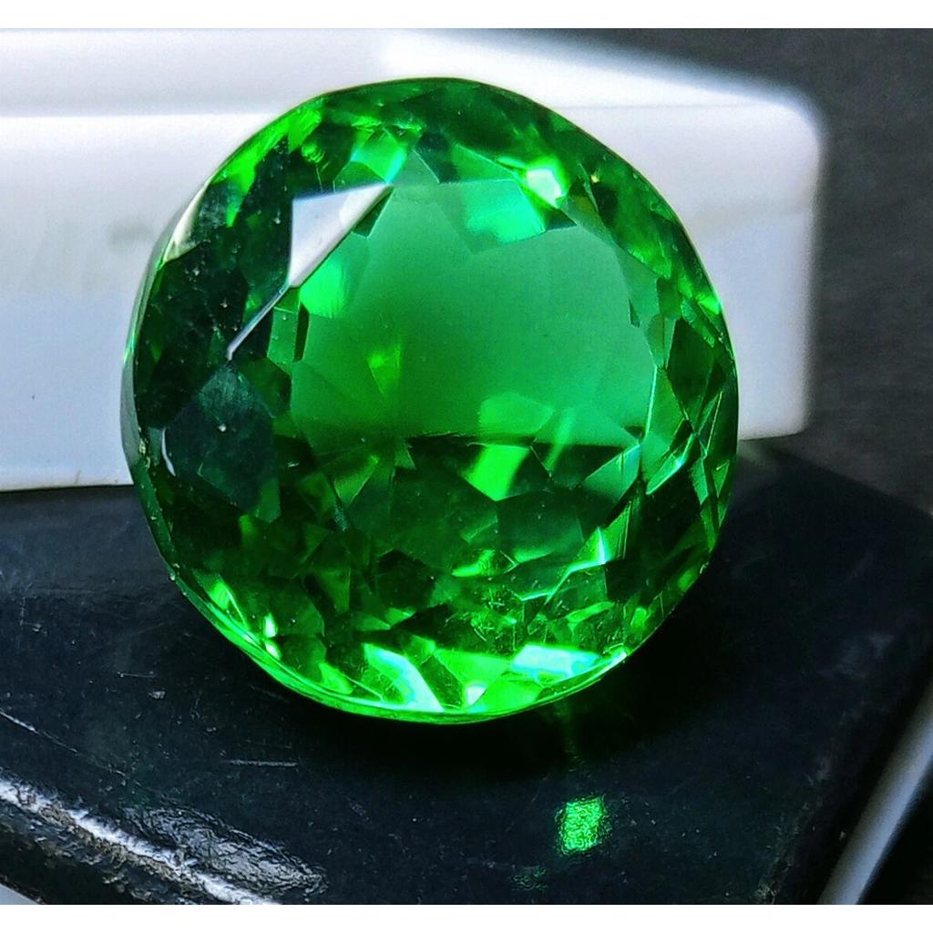 Green Topaz Apple Brazilian For Pedant 13+ Ct Round Cut Fabulous Gemstone