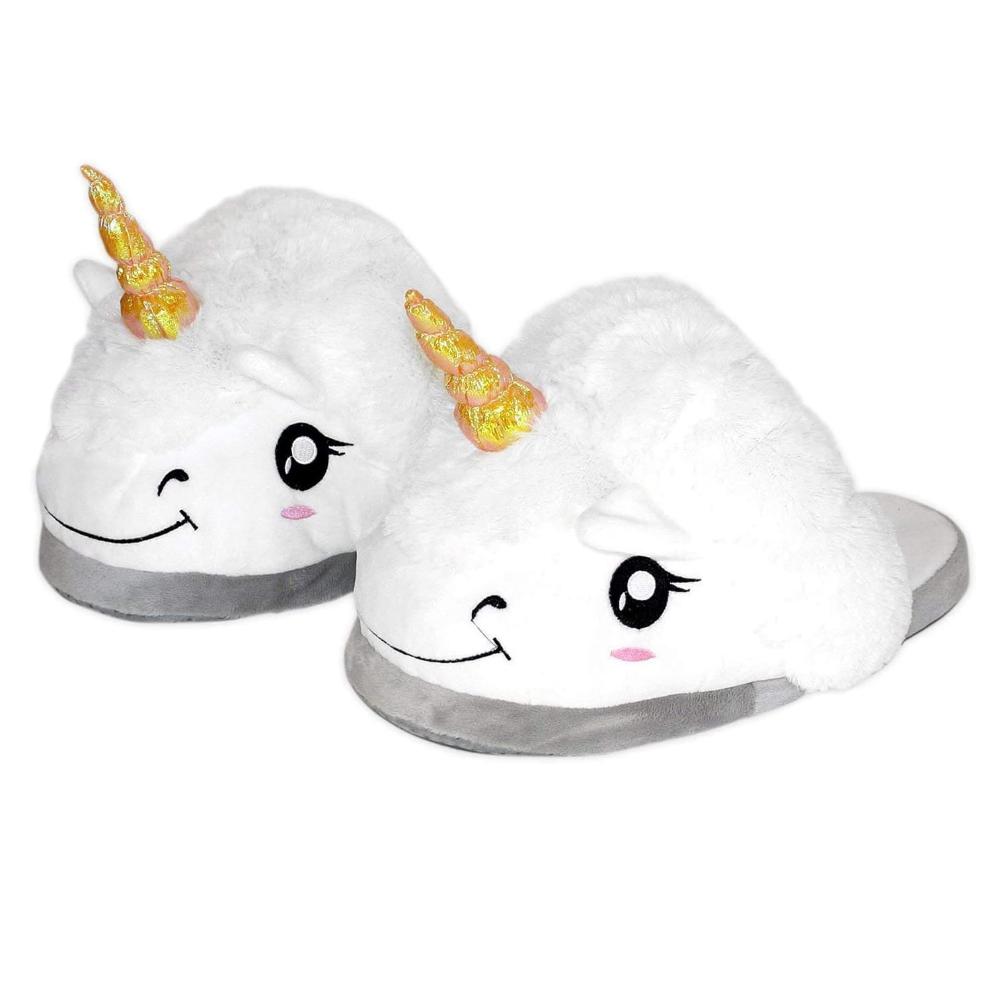 White Unicorn Slippers Universal Unisex Plush Slippers Super 36-41 ONESIES