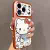 Applicable to iphone11pro mobile phone case painted big head Hello Kitty iPhone11 2-in-1 lambskin 11