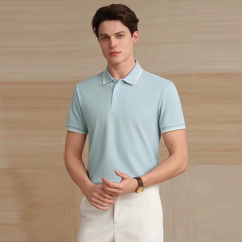 Fengxun Men s Pure Cotton 7A Anti-bacterial Cool-Touch Business Polo Shirt XL