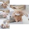 Realistic Adorable Rabbit Plush Keychain With Soft Pp Cotton Stuffing Cute Keyring Toy Perfect For Couples And Bags Car