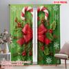 2pcs,2D Plane Printing Curtains Roller Blinds Red Bow Versatile Fabric (without Rod) Art Deco Festive Use for Living Room,