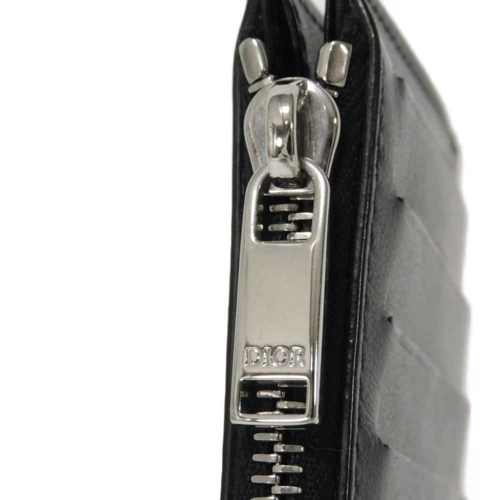 Used 10656 Zip Card Holder 2ESBC250VPD_H03E 7943 Logo Punching Calfskin Card Case Oblique Galaxy Men's from Japan