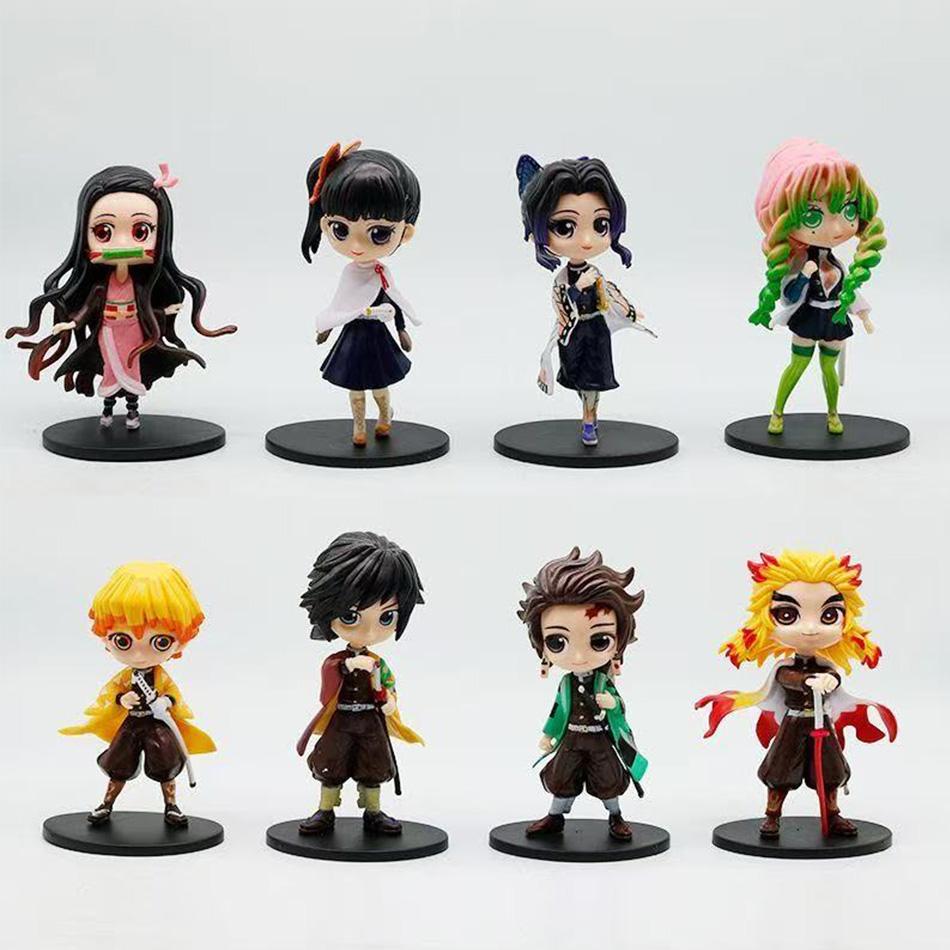 Anime Demon Slayer Figure Kamado Tanjirou Nezuko Action Figures Zenitsu Figurine Inosuke Kimetsu No Yaiba Figura PVC Model Toys