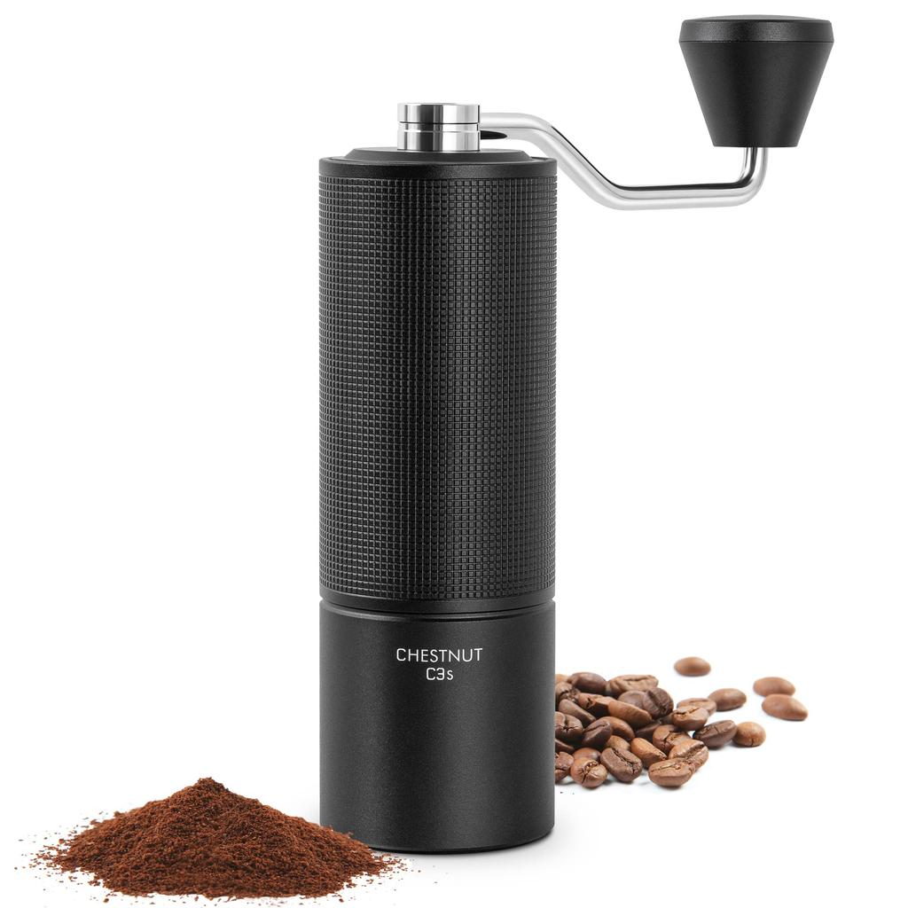 TIMEMORE New Manual Coffee Timemore with Stainless Steel Grinding Adjustable and NEW Black All-Metal Grinder, C3S, Grinders, Coarseness, Lightweight,