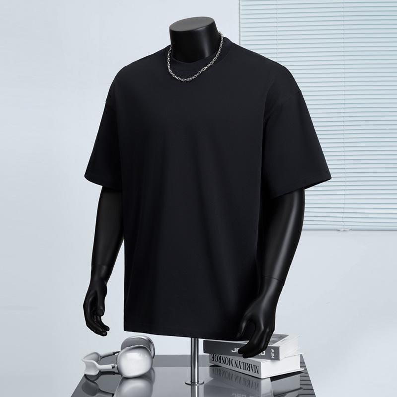 

Pure Cotton Men T Shirt Short Sleeve Solid Color Tops for Simple 3XL