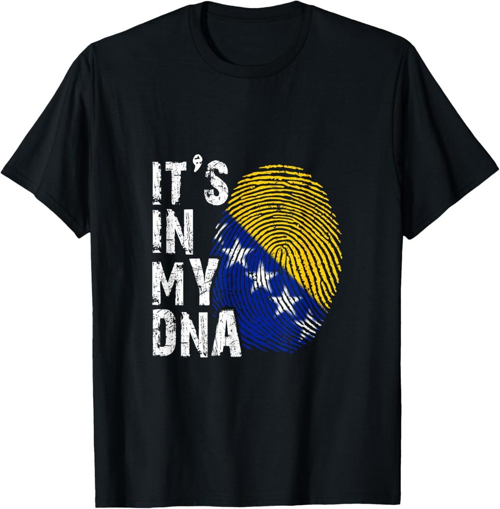 Its In My DNA Bosnia and Herzegovina Bosnia Genetics Cool TShirt 2026 Summer New Unisexs Womens Cotton Oversized Tshirt Y2K