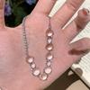 Fresh Glass Sparkling Transparent Round Beads Bracelet Silver  Inlaid Diamonds Irregular White Crystal Bracelets  Gift