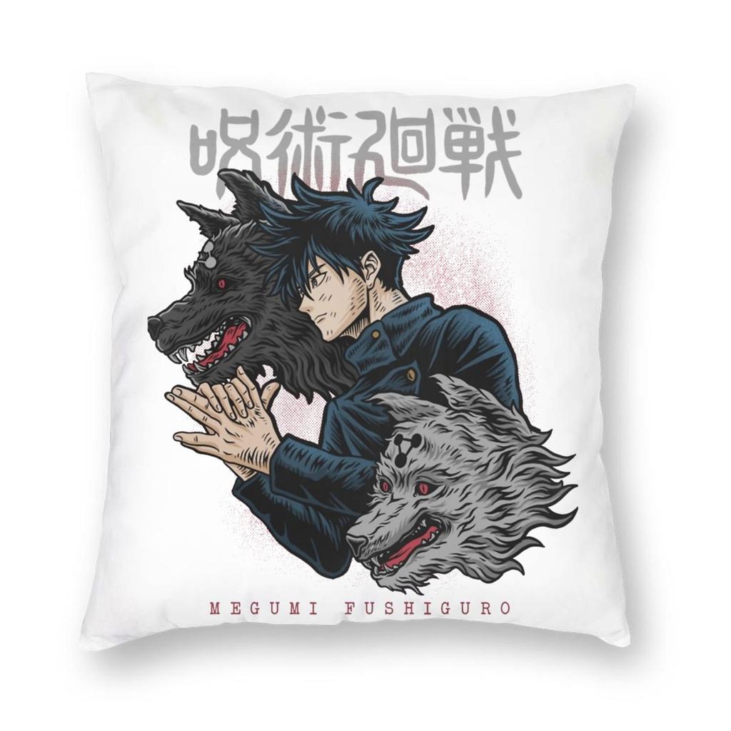 Jujutsu Kaisens Anime Povlak na polštář Tisk Polyesterový potah na polštář Dekorace JJk Manga Povlak na polštář Domácí čtvercový 40X40cm