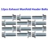 (12 PCS) 551696 Exhaust Manifold Header Bolt Compatible with All GM LS & LT (Gen III, IV, V) Series Engines 1997 and Newer,Fits for LS1, LS2, LS3,