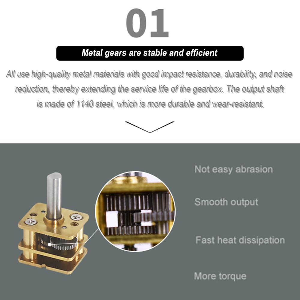 DC 12V N20 Mini Micro Metal Gear Motor, 78/100/200/300/600/1000 RPM