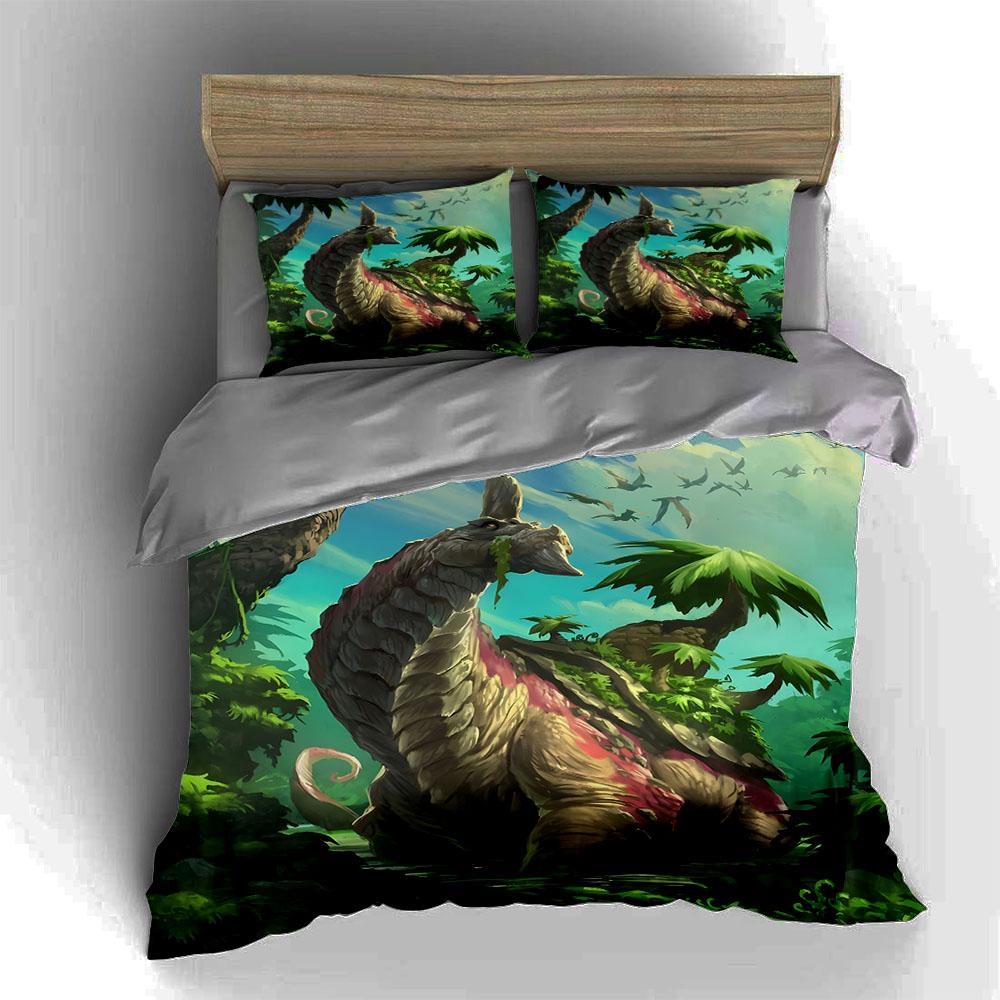 Dragon Forest Scene Bedding Duvet Cover Sets Duvet Covers Pillowcases Gifts (1 * Duvet Cover 2 * Pillowcases, Without Duvet Insert)