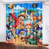Cortina de Dibujos Animados Residencia de Monkey D Luffy One Piece Estampado Lindo Cortinas para Ventana con Filtrado de Luz Sala de Estar Dormitorio Protección contra el Calor y el Sol