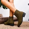Foreign Trade New Pointed Short Tube Side Zipper Martin Boots Women's Cross-border Large Size Fashion Medium Heel Thin Bare Boots