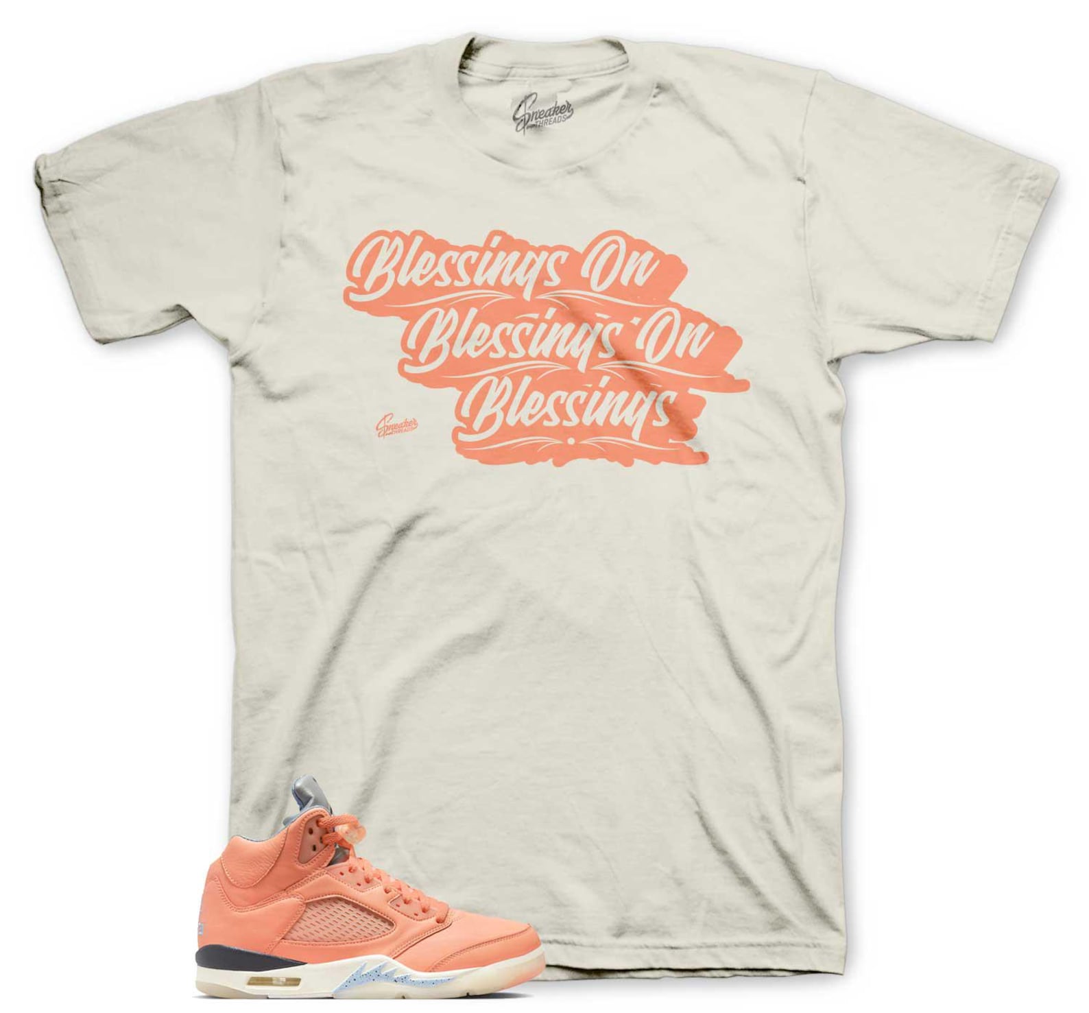 Sneaker Tees To Match Retro 5 Crimson Bliss - Blessings Shirt S