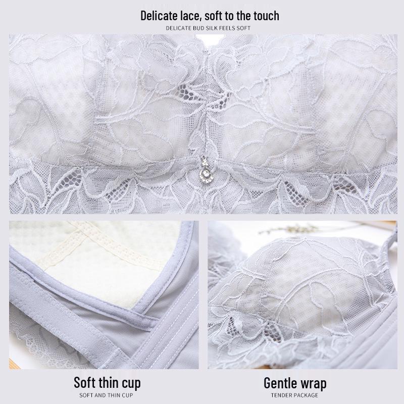 Ultra-Thin Adjustable Plus Size Full Coverage Wireless Push-Up Bra for Large Busts