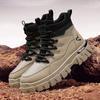 Herrskor 2025 höst nya herr retro trend läder höga skor utomhus tjocksulade höjdökande vattentäta arbetsskor
